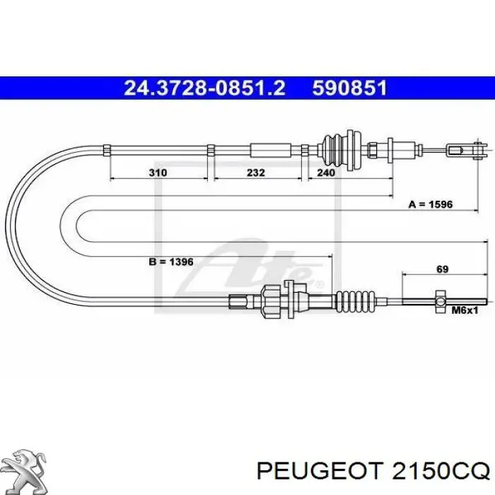 Cable de embrague 2150CQ Peugeot/Citroen