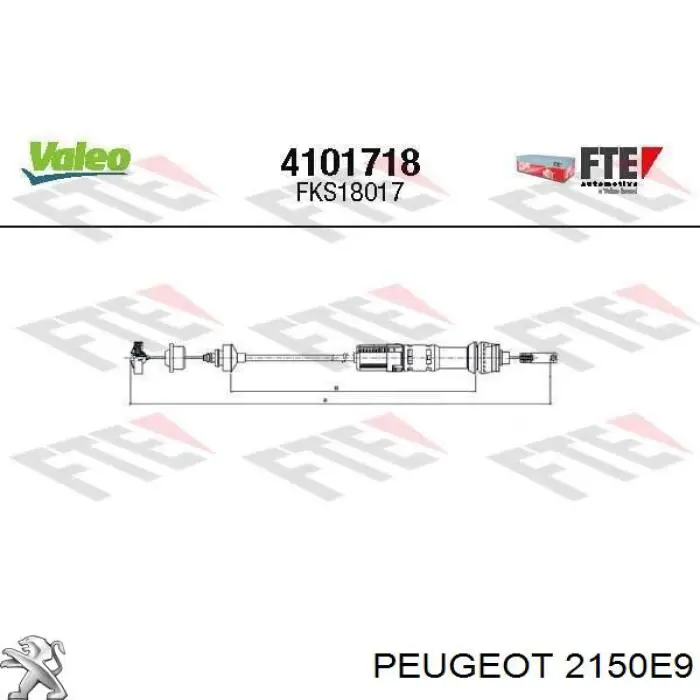 Трос сцепления 2150E9 Peugeot/Citroen