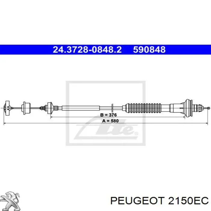 Cabo de embraiagem Peugeot/Citroen 2150EC preço, a partir de 52,92 USD