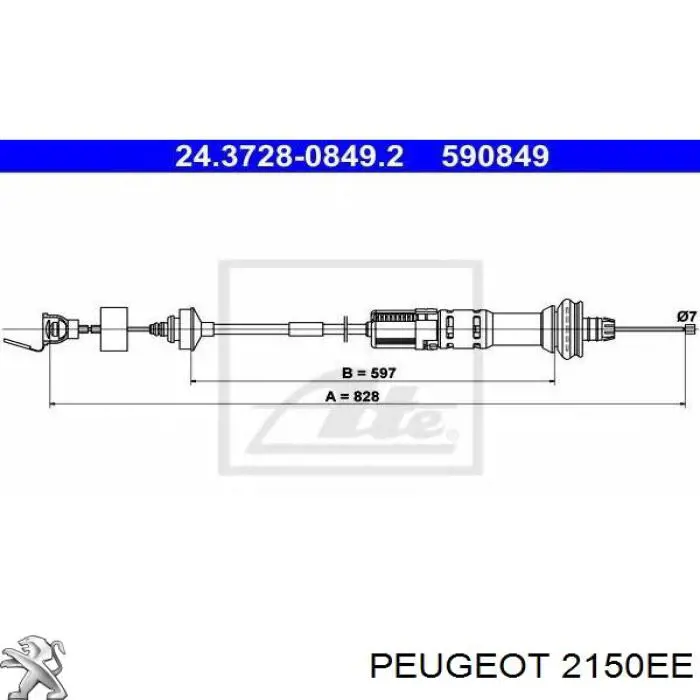 Купить 2150EE Peugeot/Citroen Трос сцепления