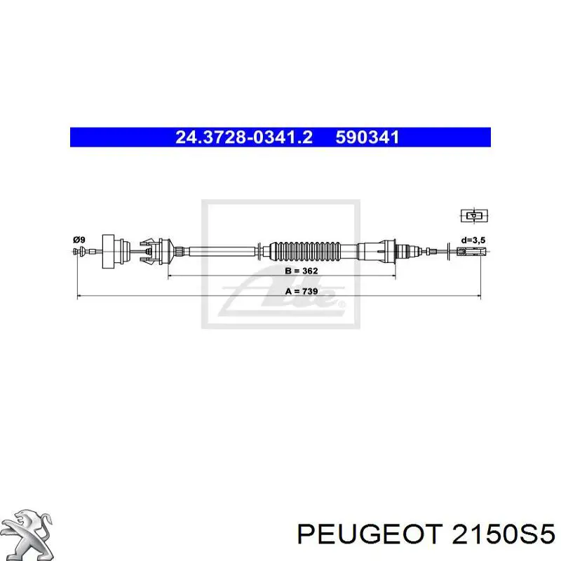 Трос сцепления Peugeot/Citroen 2150S5 цена, от 90.50 USD