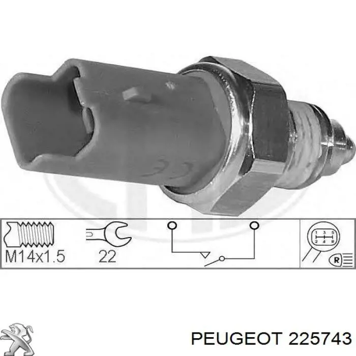 Interruptor, piloto de marcha atrás 225743 Peugeot/Citroen