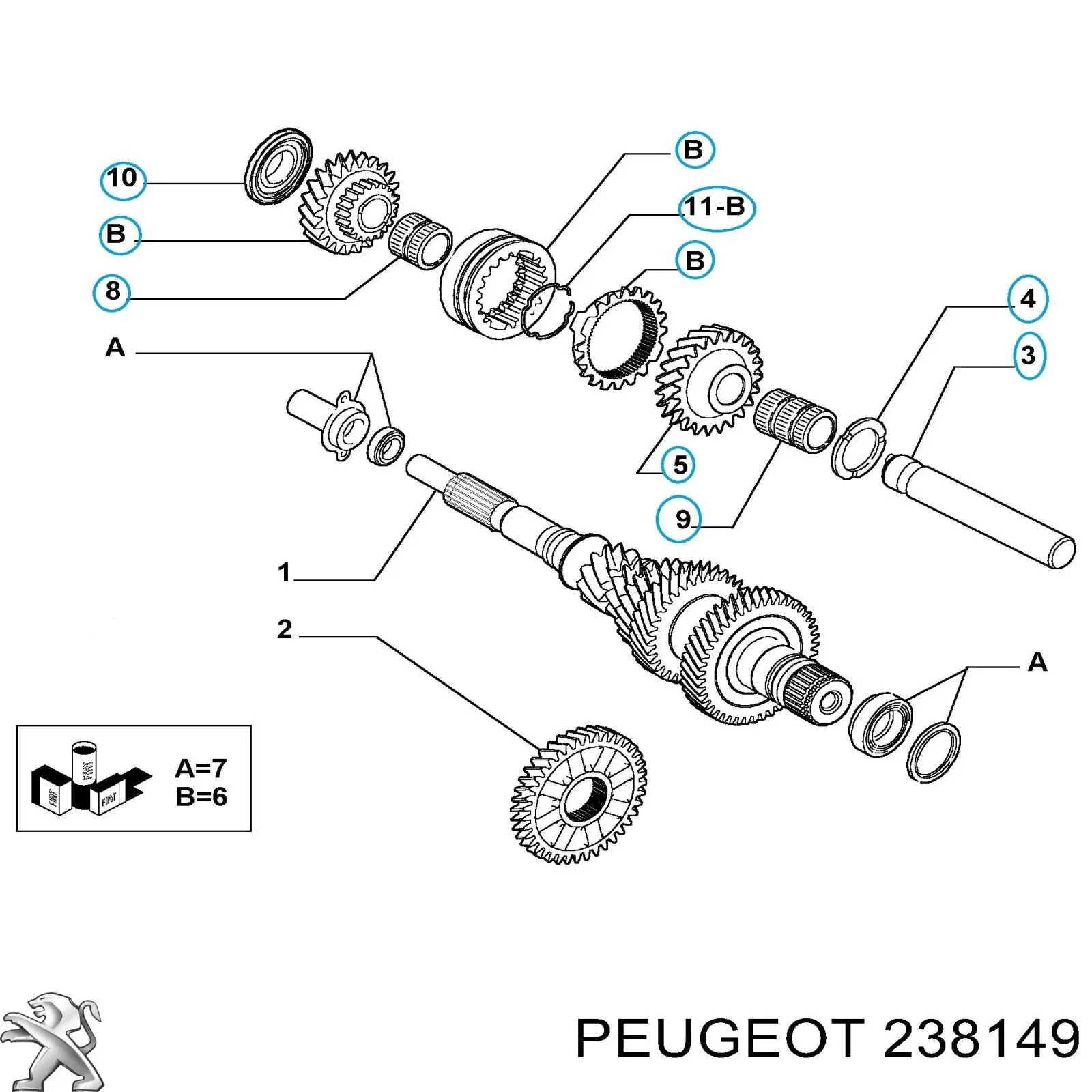 Sincronizador inverso 238149 Peugeot/Citroen