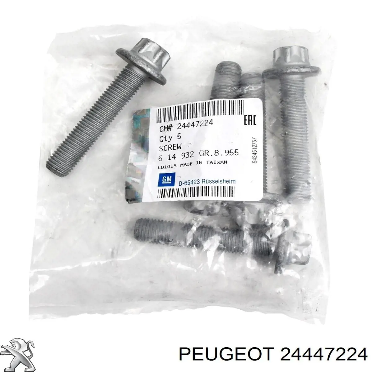 24447224 Peugeot/Citroen parafuso da polia de cambota