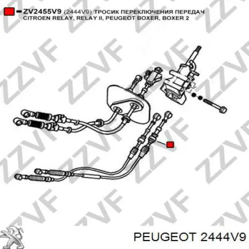 Cables De Accionamiento, Caja De Cambios 2444V9 Peugeot/Citroen