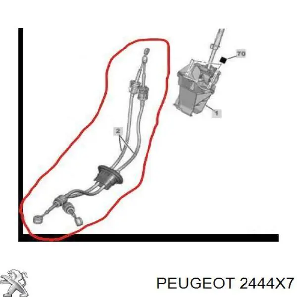 Купить 2444X7 Peugeot/Citroen Трос коробки передач