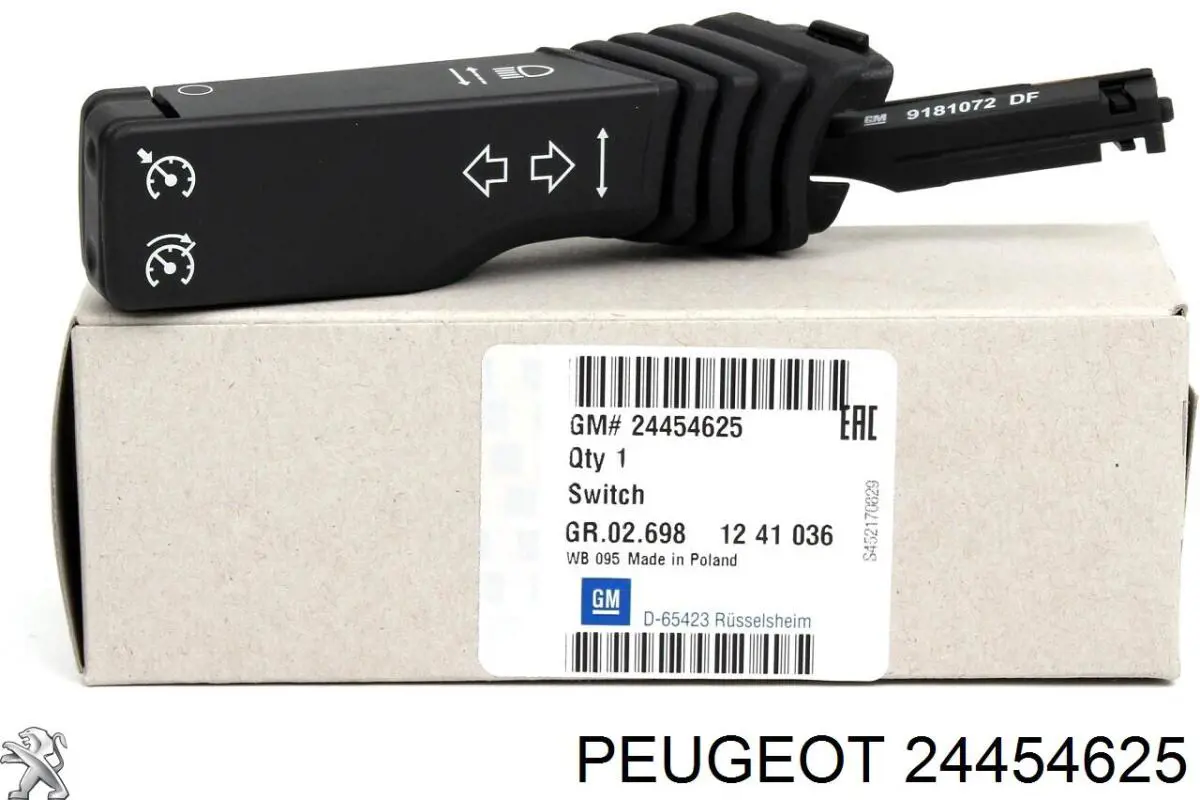 24454625 Peugeot/Citroen comutador esquerdo instalado na coluna da direção