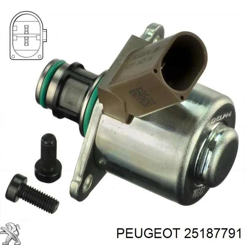 25187791 Peugeot/Citroen válvula de regulação de pressão (válvula de redução da bomba de combustível de pressão alta Common-Rail-System)