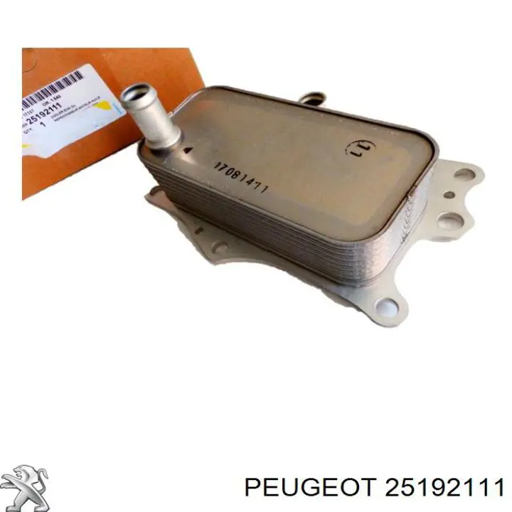 Radiador de aceite, bajo de filtro 25192111 Peugeot/Citroen