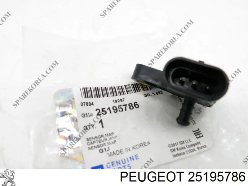 Sensor De Presion Del Colector De Admision 25195786 Peugeot/Citroen