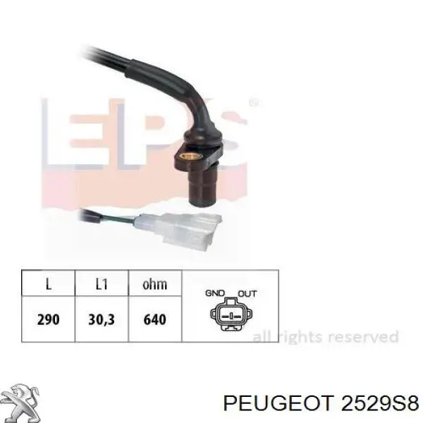 Sensor de posición del cigüeñal 2529S8 Peugeot/Citroen