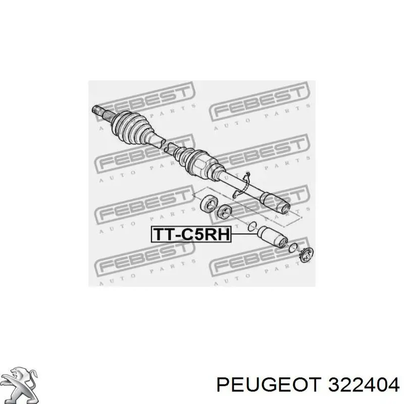 Acoplamiento De El Rodamiento Exterior Eje Delantero 322404 Peugeot/Citroen