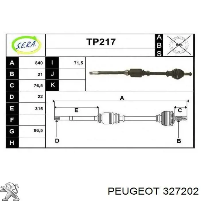 Граната колесная Peugeot/Citroen 327202 цена, от 27.17 USD