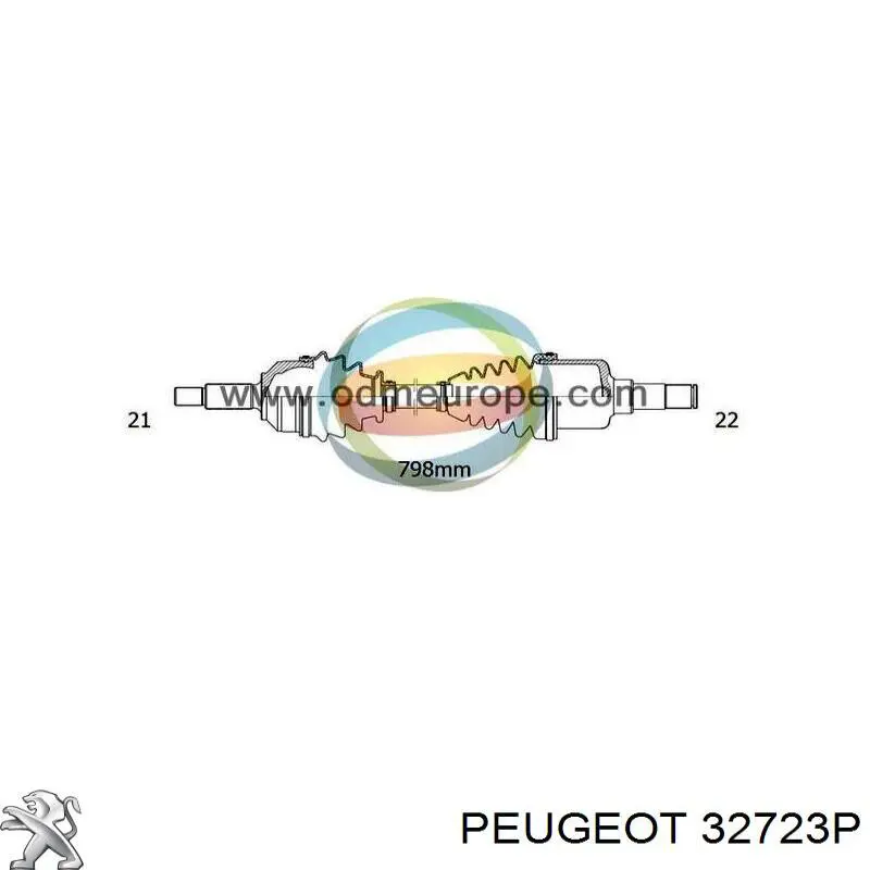 32723P Peugeot/Citroen semieixo (acionador dianteiro esquerdo)