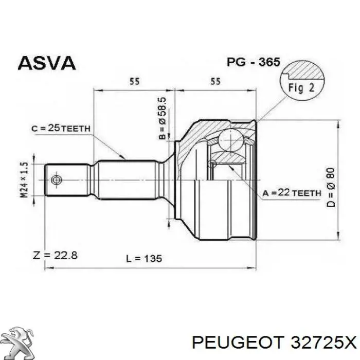 Привод передний левый Peugeot/Citroen 32725X цена, от 59.55 USD