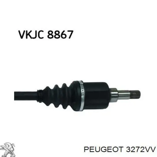 9801388580 Peugeot/Citroen semieixo (acionador dianteiro esquerdo)
