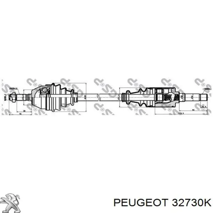 Правая полуось 32730K Peugeot/Citroen