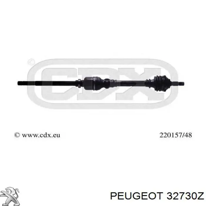 Semieixo (acionador) dianteiro direito para Peugeot 206 (2D)