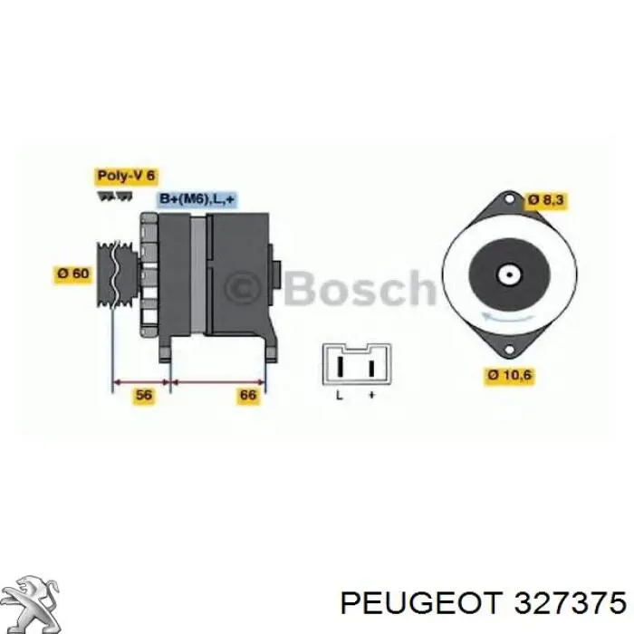 Левая полуось 327375 Peugeot/Citroen