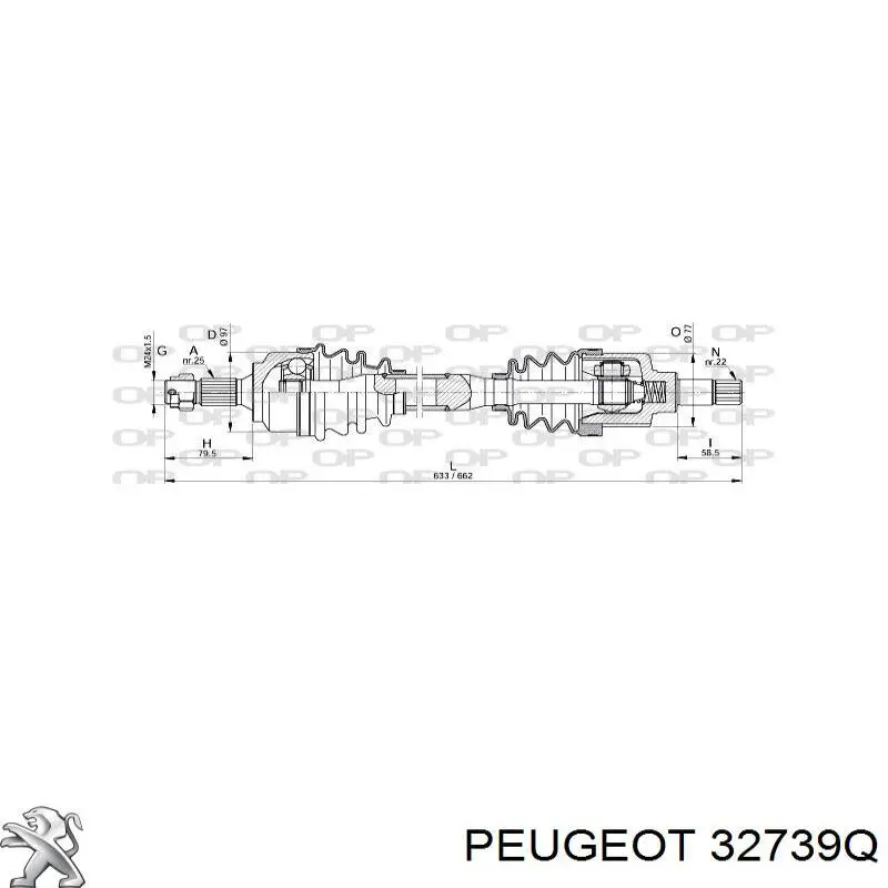 Купить 32739Q Peugeot/Citroen Вал приводной правый