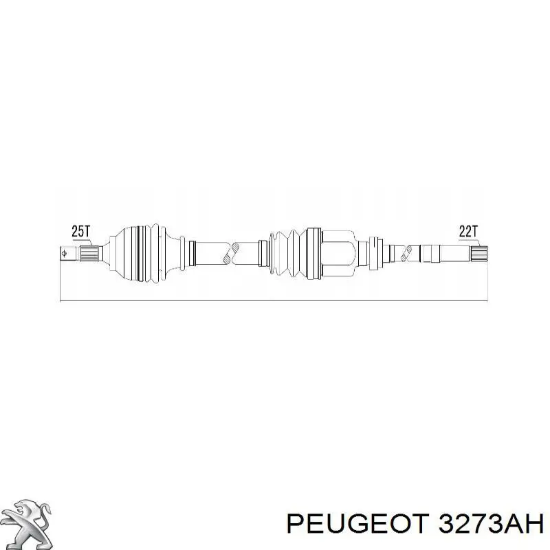 Полуось (привод) передняя правая Peugeot/Citroen 3273AH