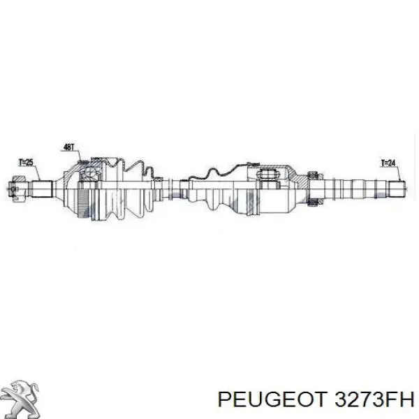 3273FH Peugeot/Citroen полуось (привод передняя правая)