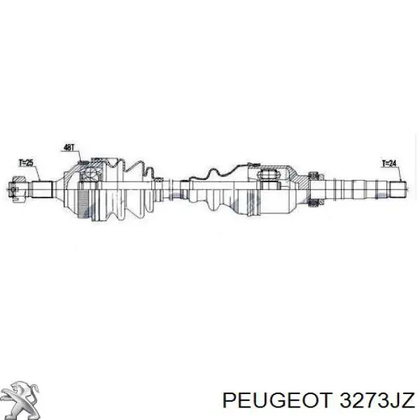 3273JZ Peugeot/Citroen полуось (привод передняя правая)