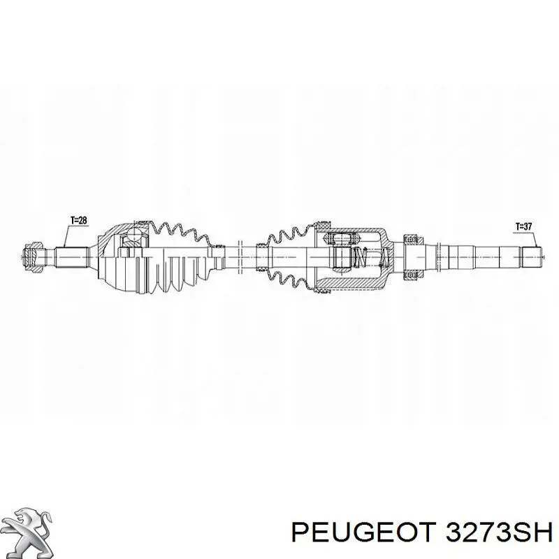 Привод передний правый Peugeot/Citroen 3273SH цена, от 95.25 USD