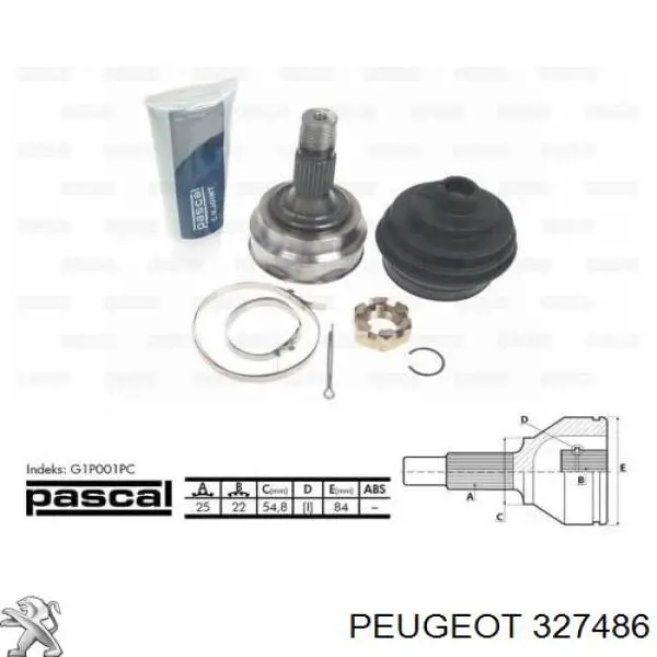 327486 Peugeot/Citroen шрус наружный передний