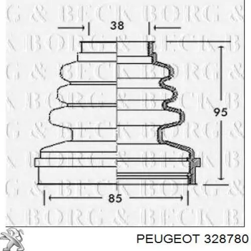 Fuelle, árbol de transmisión delantero interior 328780 Peugeot/Citroen
