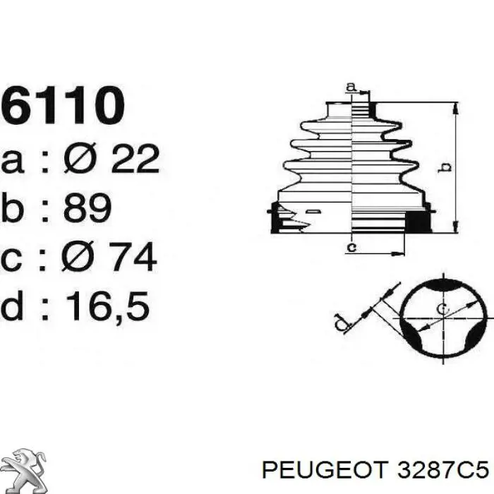 Пыльник ШРУСа внутренний 3287C5 Peugeot/Citroen