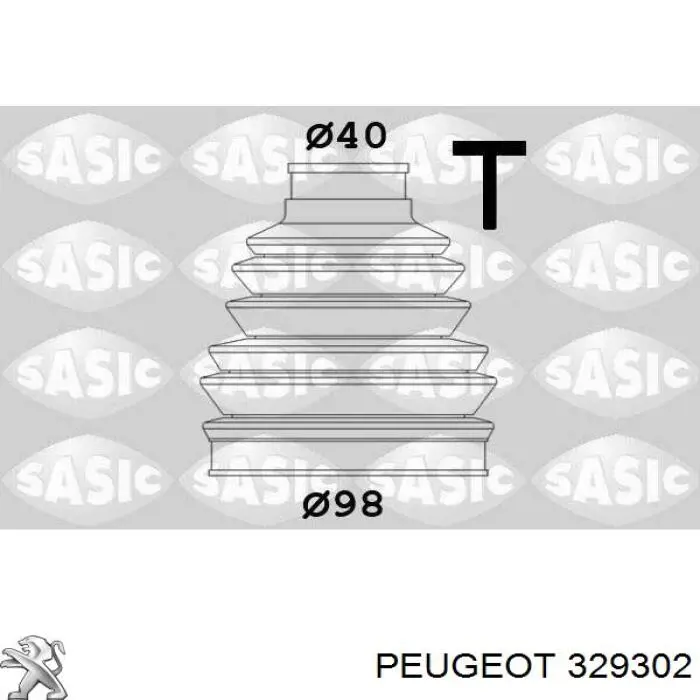 Fuelle, árbol de transmisión delantero exterior 329302 Peugeot/Citroen
