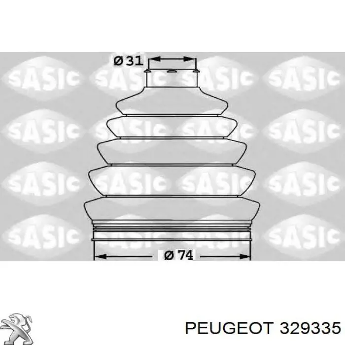 Fuelle, árbol de transmisión delantero exterior 329335 Peugeot/Citroen