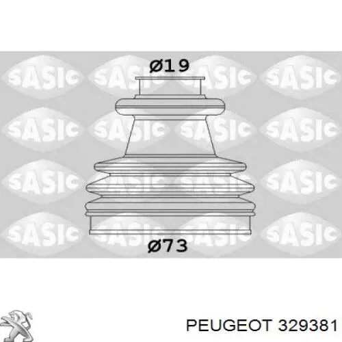 Fuelle, árbol de transmisión delantero exterior 329381 Peugeot/Citroen