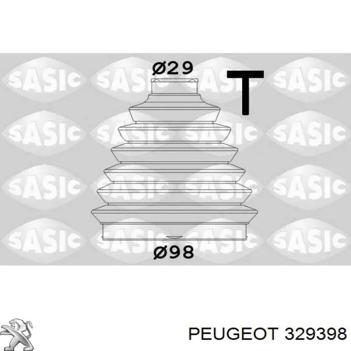 Fuelle, árbol de transmisión delantero exterior 329398 Peugeot/Citroen