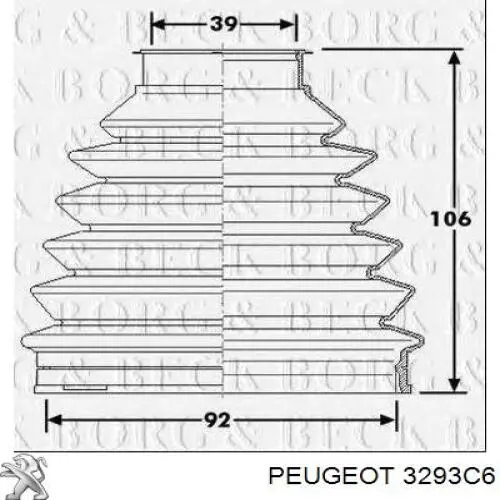 Купить 3293C6 Peugeot/Citroen Пыльник гранаты наружный, передний