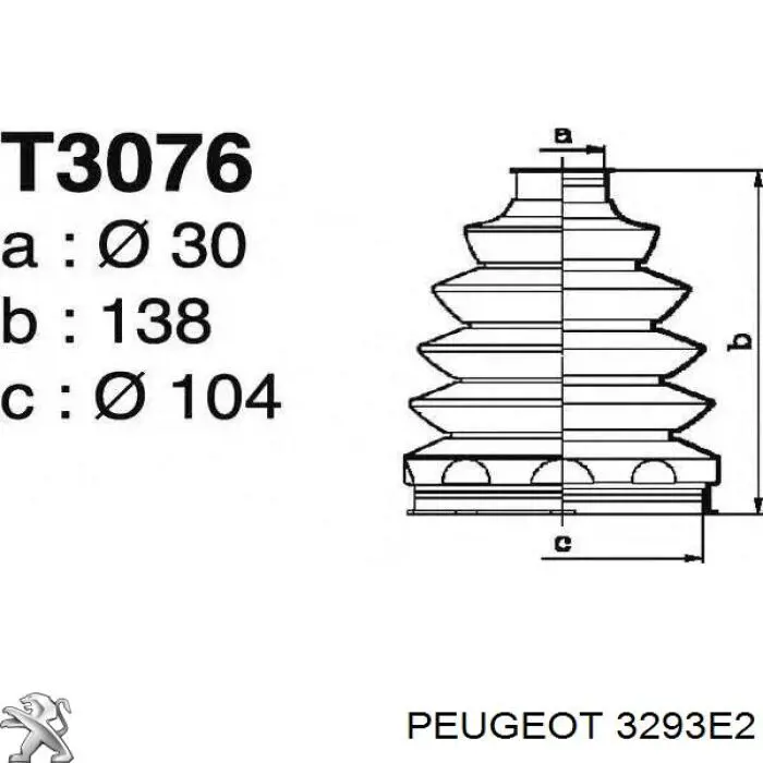 Чехол шруса Peugeot/Citroen 3293E2 цена, от 14.65 USD
