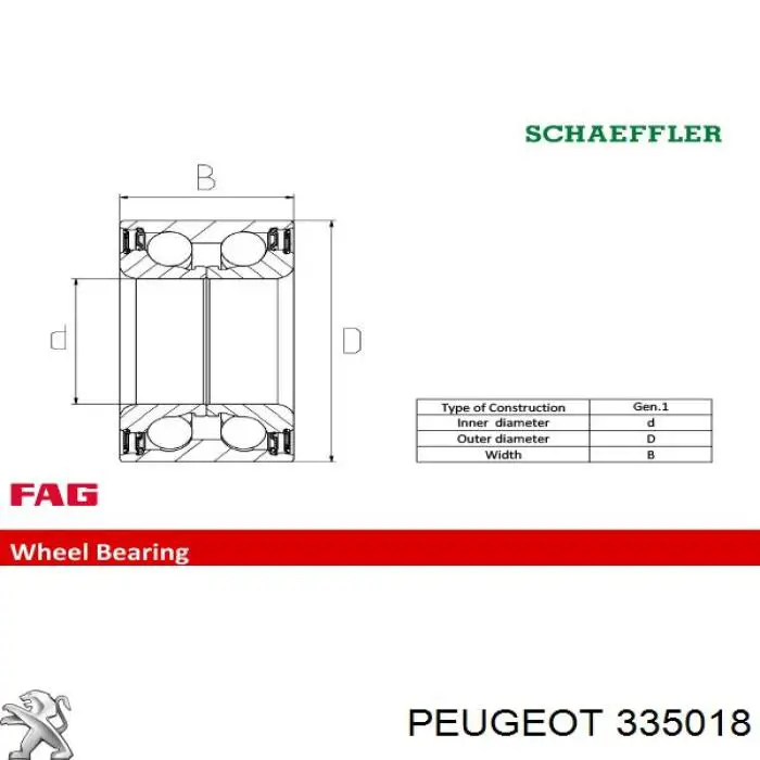 Купить 335018 Peugeot/Citroen Подшипник передней ступицы