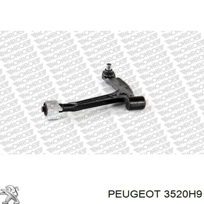 Левый рычаг передней нижней подвески Peugeot/Citroen 3520H9 цена, от 35.60 USD