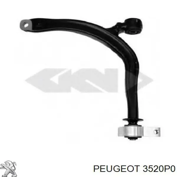 3520P0 Peugeot/Citroen braço oscilante inferior esquerdo de suspensão dianteira