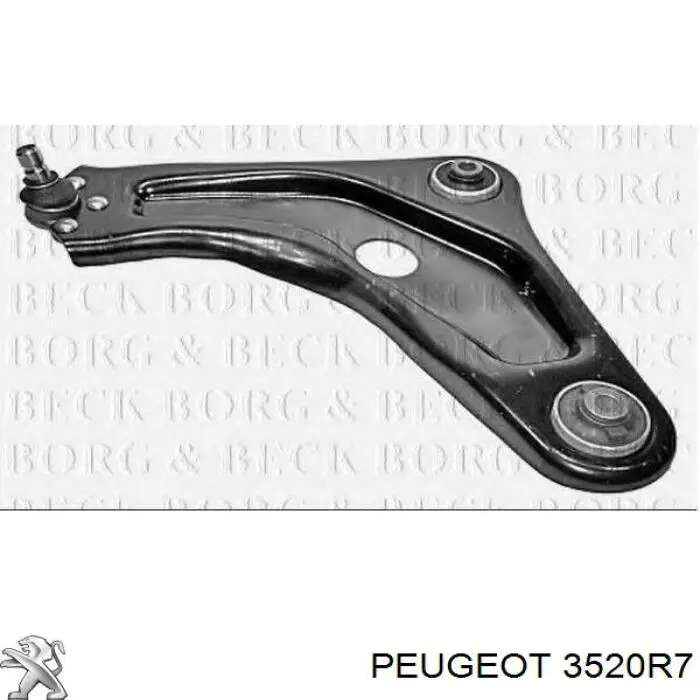 3520R7 Peugeot/Citroen braço oscilante inferior esquerdo de suspensão dianteira