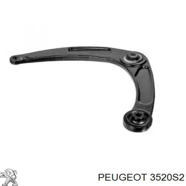 3520S2 Peugeot/Citroen braço oscilante inferior esquerdo de suspensão dianteira