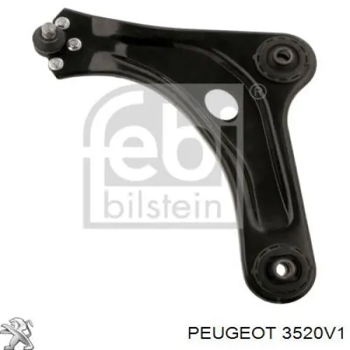 00003520V1 Peugeot/Citroen braço oscilante inferior esquerdo de suspensão dianteira