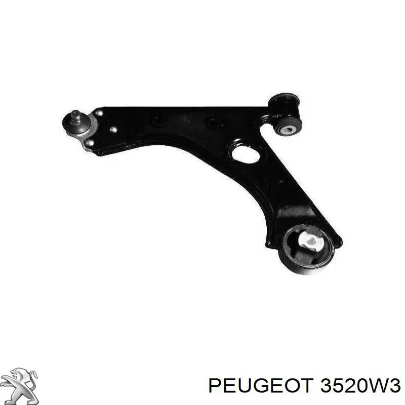 Левый рычаг передней нижней подвески Peugeot/Citroen 3520W3 цена, от 41.27 USD