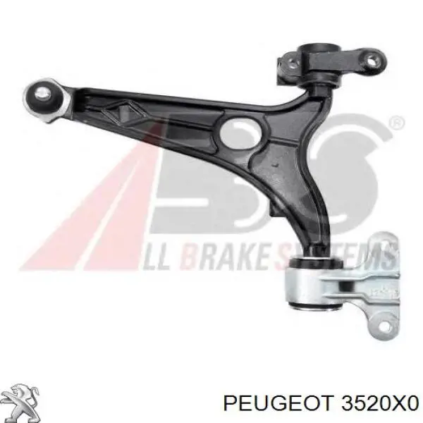 Левый рычаг передней нижней подвески Peugeot/Citroen 3520X0 цена, от 90.34 USD