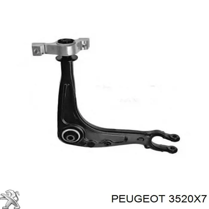 3520X7 Peugeot/Citroen braço oscilante inferior esquerdo de suspensão dianteira