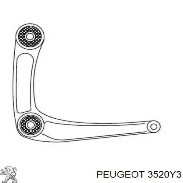 Barra oscilante, suspensión de ruedas delantera, inferior izquierda 3520Y3 Peugeot/Citroen