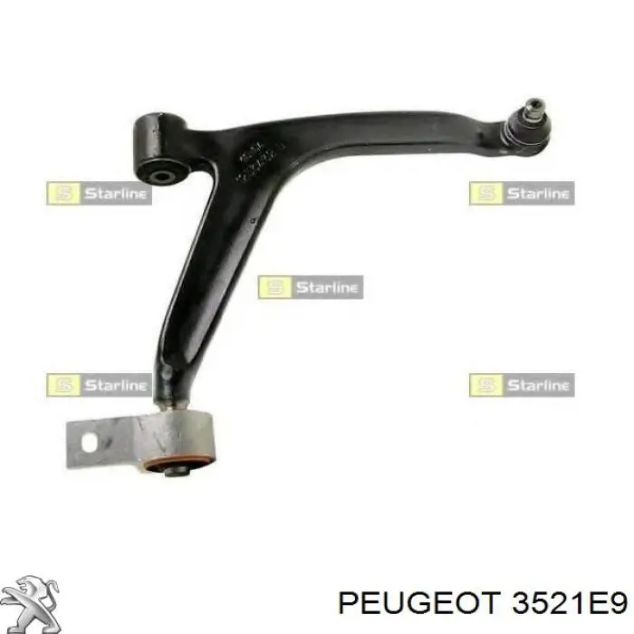 Правый рычаг передней нижней подвески Peugeot/Citroen 3521E9 цена, от 50.12 USD