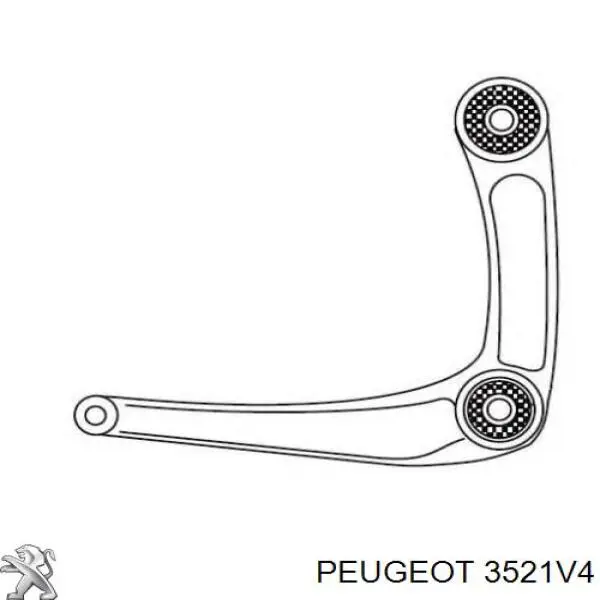 Barra oscilante, suspensión de ruedas delantera, inferior derecha 3521V4 Peugeot/Citroen