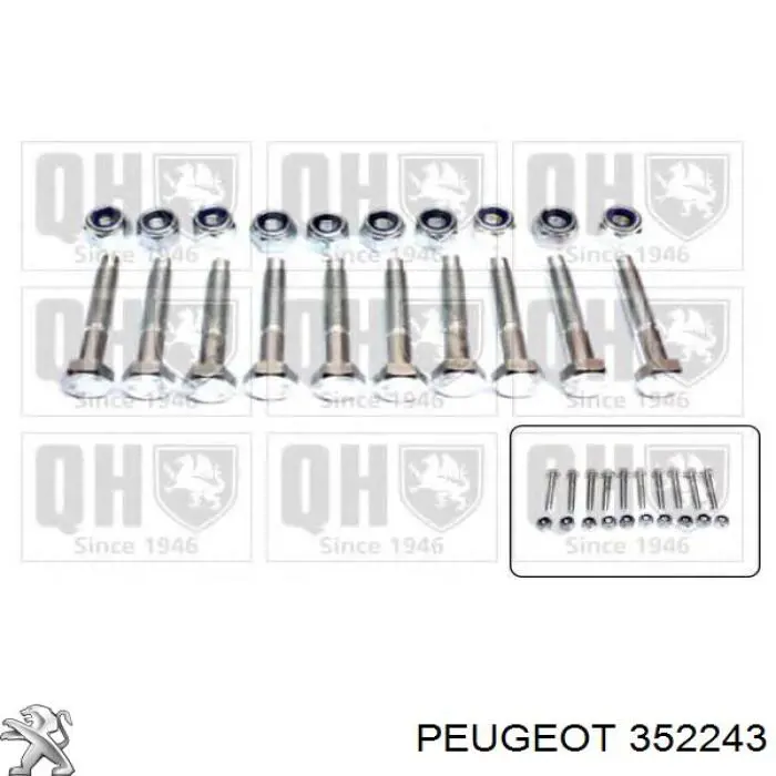 Болт крепления передней шаровой опоры к цапфе 352243 Peugeot/Citroen